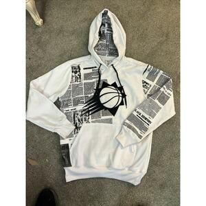 Fisll Large Phoenix Suns White Newspaper Print Hoodie